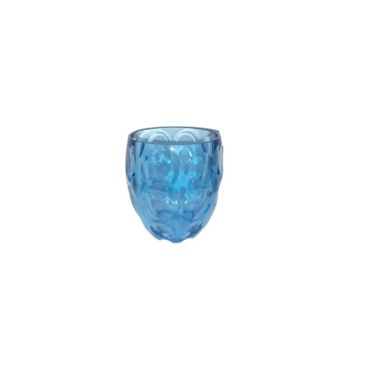 GUZZINI Bicchiere Basso Bubbles Blu – Bicchiere in Vetro Colorato Design Moderno