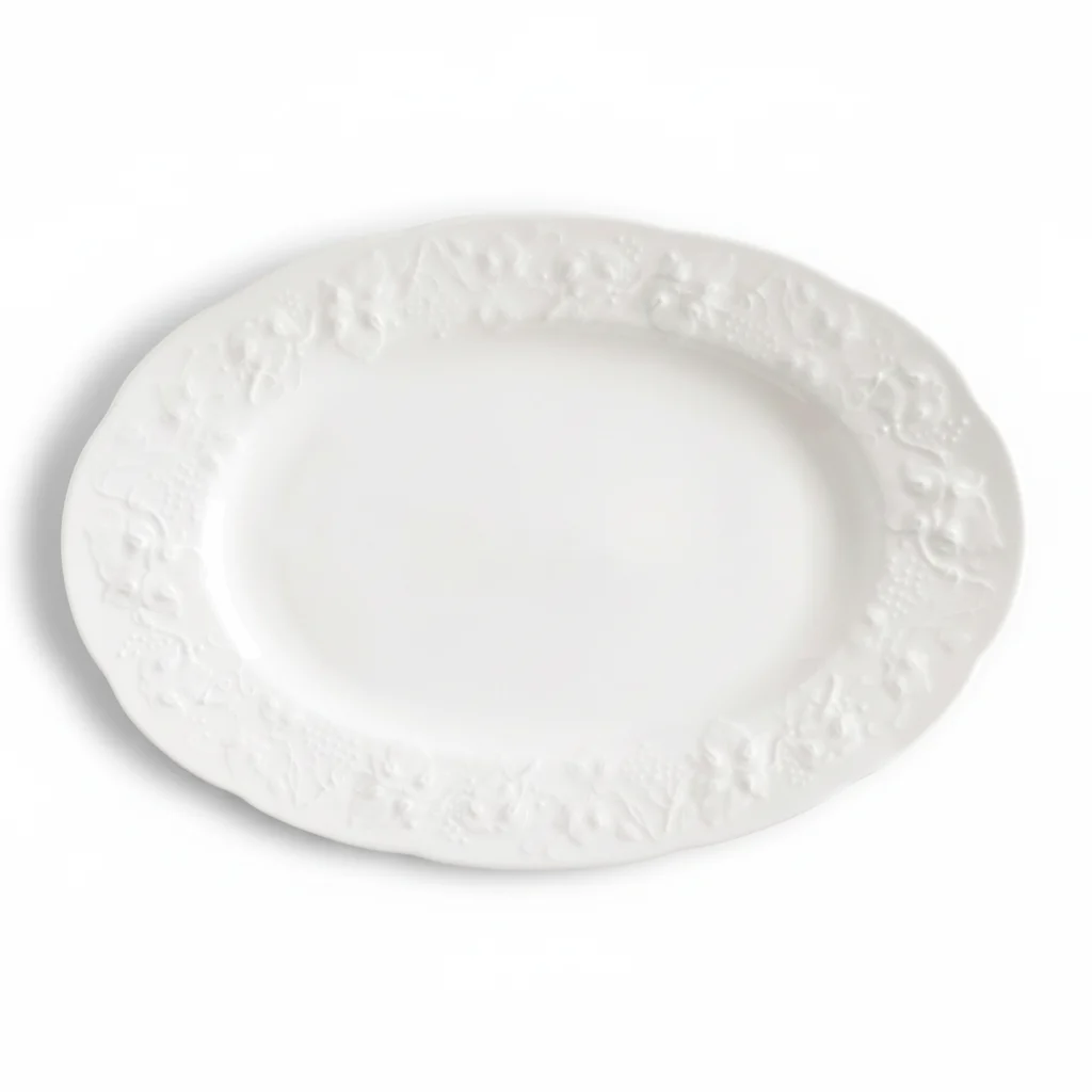 Kaleidos Toscana Piatto Ovale Bianco Porcellana Limoges 24 cm