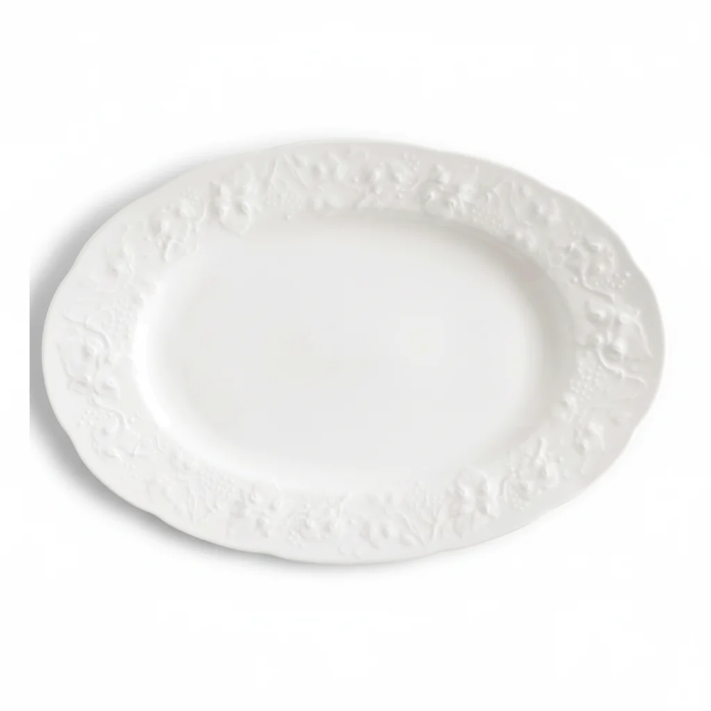 Kaleidos Toscana Piatto Ovale Bianco Porcellana Limoges 28 cm