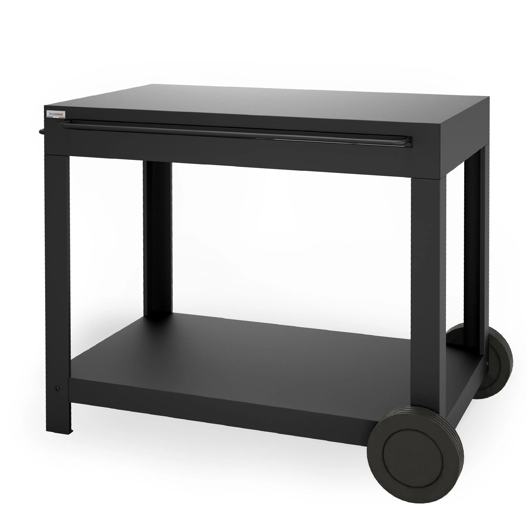 Le Marquier Carrello Desserte Ingénieuse Nero per Plancha 45–75 Cm – con Ripiani Estraibili Exclusive