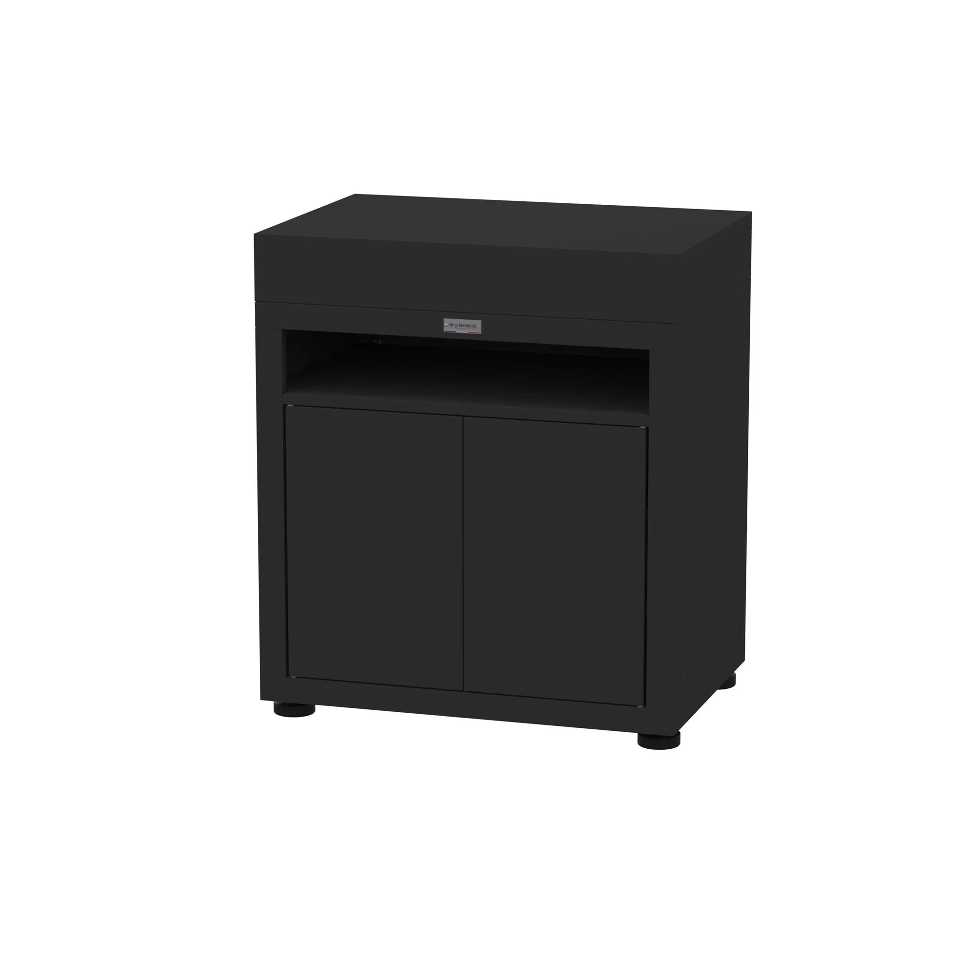 Le Marquier Mobile Cucina per Plancha 80 x 55 Cm Duo Nero  – Carrello Supporto per Plancha