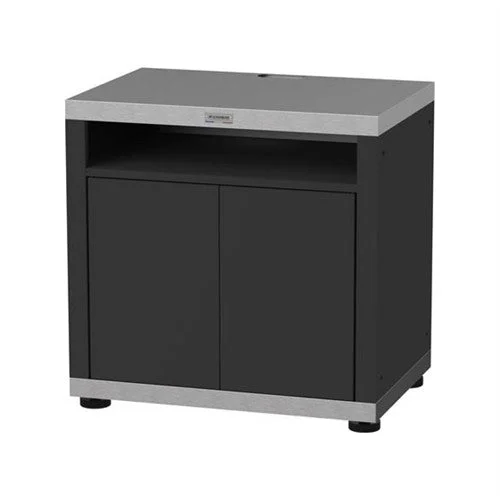 Le Marquier Mobile Cucina per Plancha 80 x 55 Cm Duo Nero / Inox – Carrello Supporto per Plancha