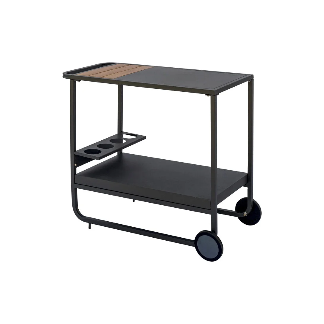 Moia Greenwood Carrello Ruote Antracite Resin Wood 81×41×70 cm