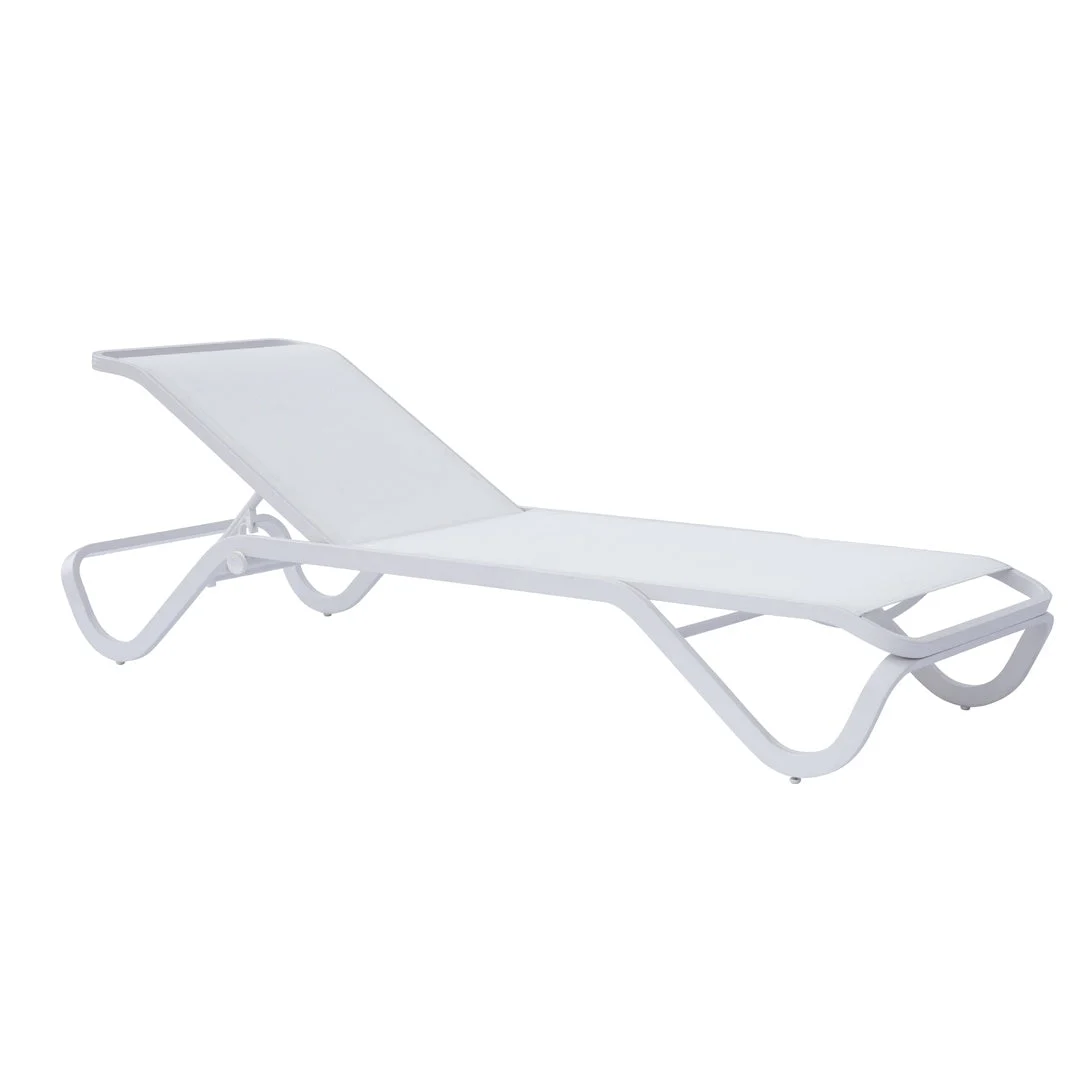 Moia Greenwood Lettino Vieste Bianco Alluminio Textilene 194 cm