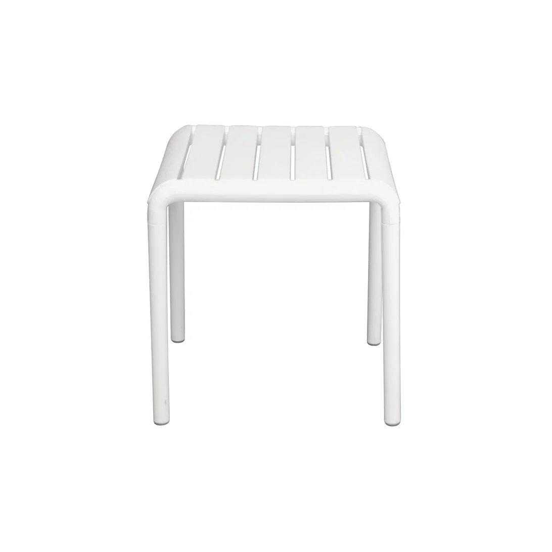 Moia Greenwood Tavolino 45 x 45 Cm in Polipropilene Bianco con Fibra di Vetro – Outdoor Design Moderno