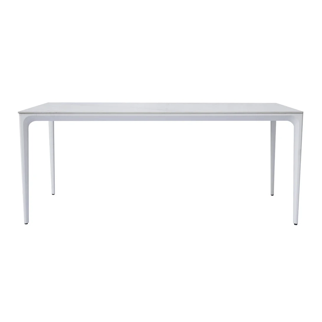 Moia Greenwood Tavolo Alghero 180 x 90 Cm in Alluminio Bianco con Piano in Gres Bianco – Tavolo Outdoor Design Moderno