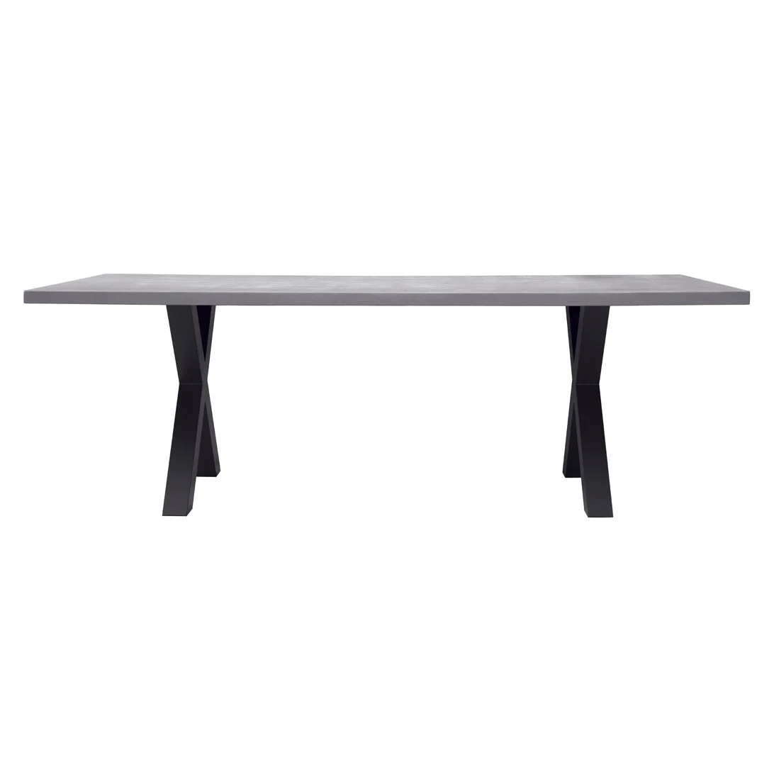 Moia Greenwood Tavolo Amantea 220x100 cm in Alluminio Antracite con Piano in Resina Grigio – Outdoor Design Moderno