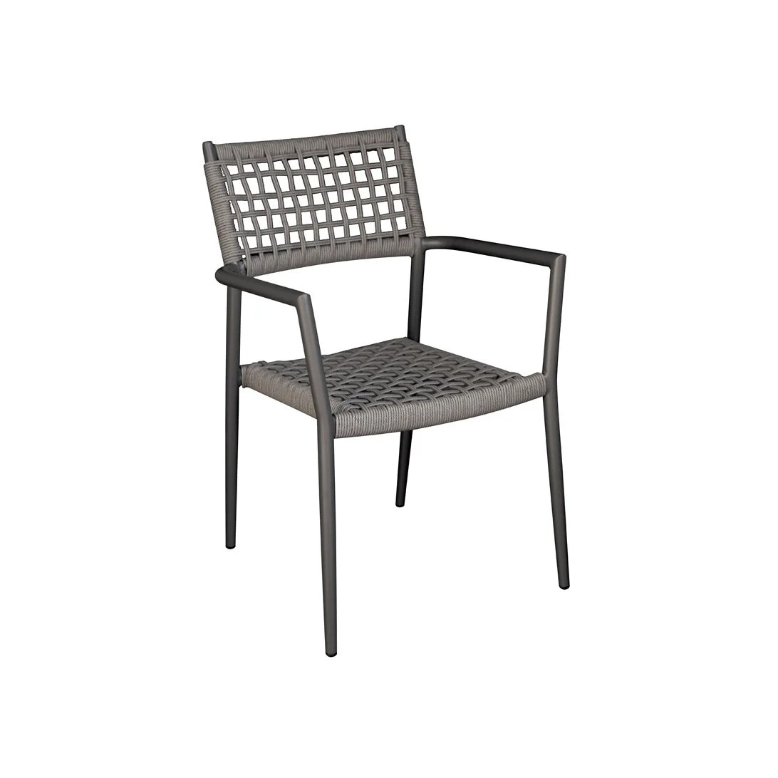 Moia Greenwood Poltrona Padova Alluminio Antracite Wicker Antracite Contract