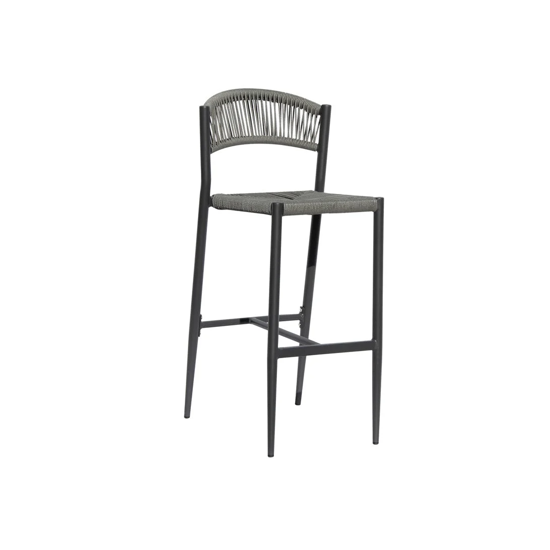 Moia Greenwood Sgabello Milano Antracite Twist Wicker Grigio Contract