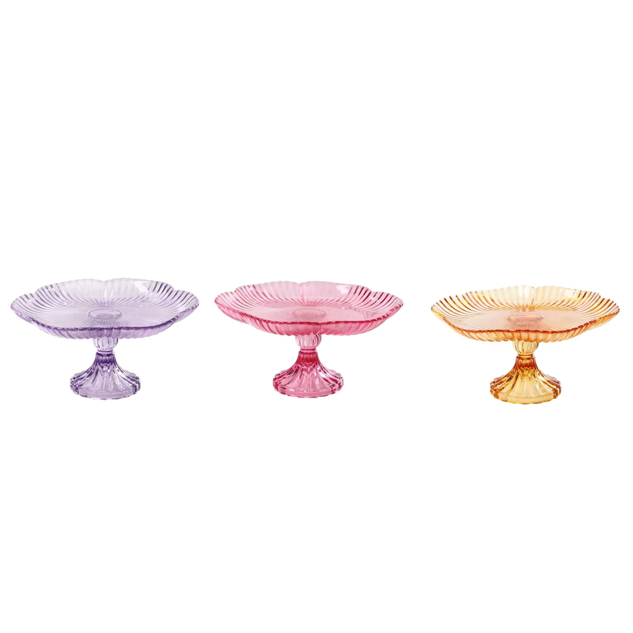 Ad Trend Alzata in Vetro D 20 Cm H 10,5 Cm Ass. – Alzatina Portadolci Elegante Design Moderno 1 Pz