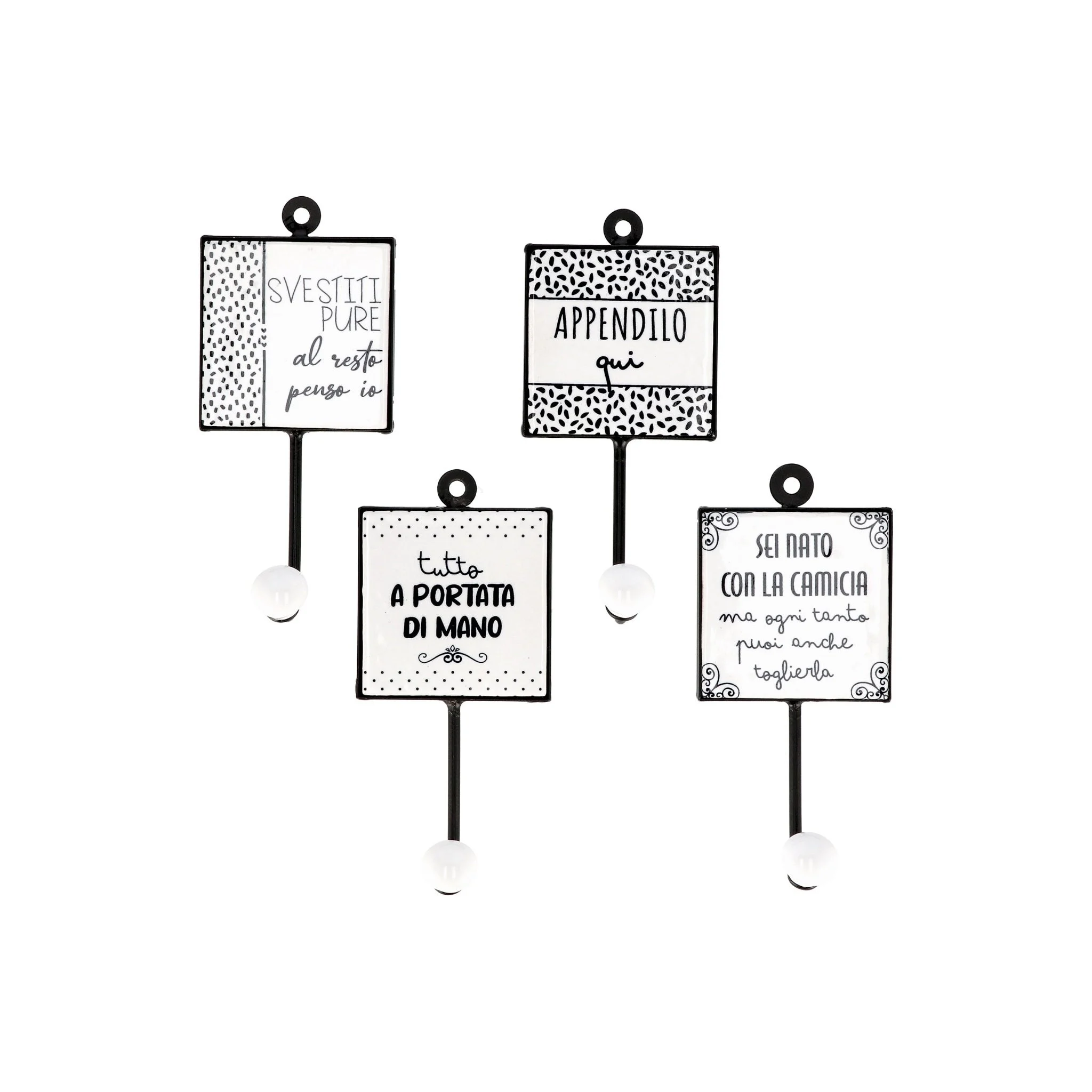 Ad Trend Appendino da Parete in Ceramica e Ferro Ass. 8 x 17 Cm – Gancio Appendiabiti Decorativo per Casa e Ingresso 1 Pz