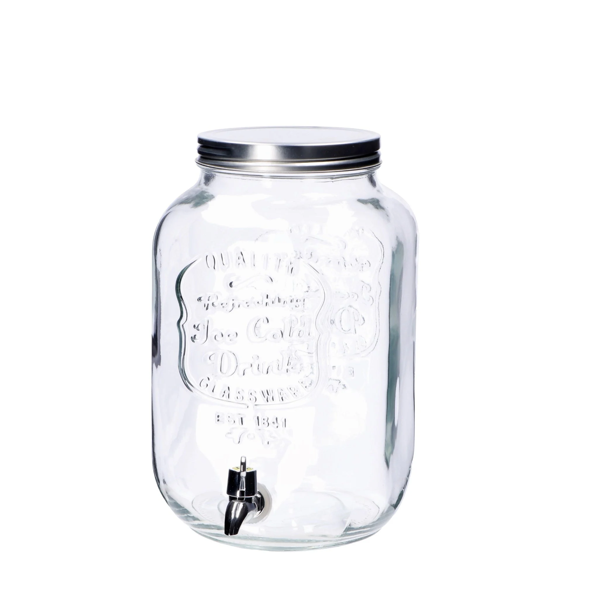 Ad Trend Dispenser 8 Lt 20 x 25 Cm H 32 Cm Vetro e Latta