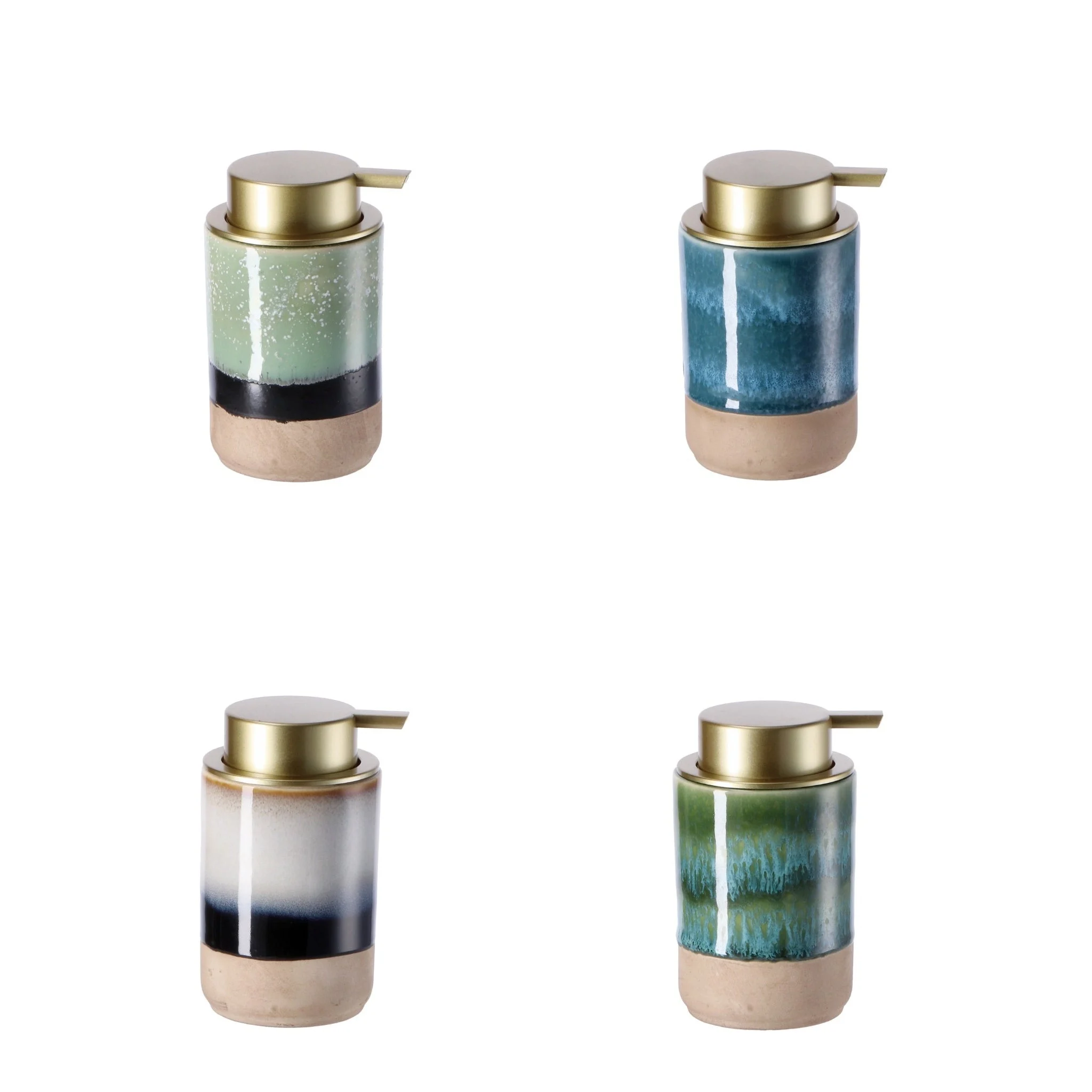 Ad Trend Dispenser Sapone Ceramica Ass. D 9 Cm H 14 Cm – Dosatore Bagno Moderno Porta Sapone Liquido 1 Pz