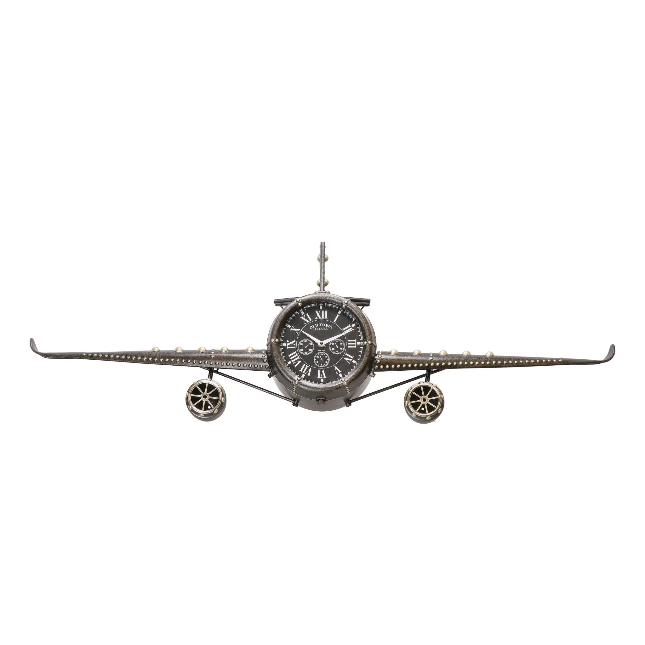 Ad Trend Orologio da Appoggio Aereo Vintage in Metallo 143x20x46 cm – Stile Industriale