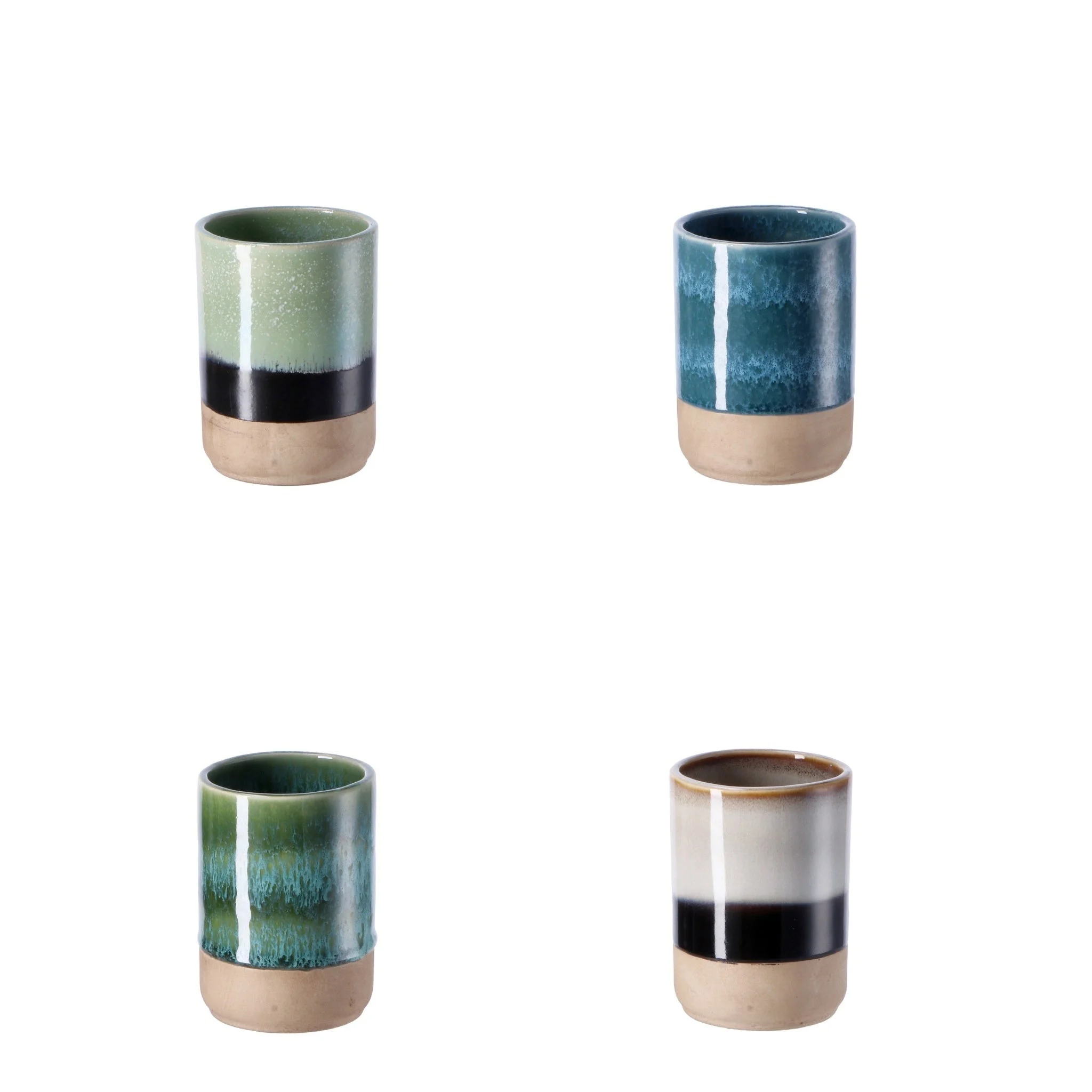 Ad Trend Portaspazzolini in Ceramica Ass. D 8 Cm H 12 Cm – Bicchiere Bagno Porta Spazzolini Moderno 1 Pz