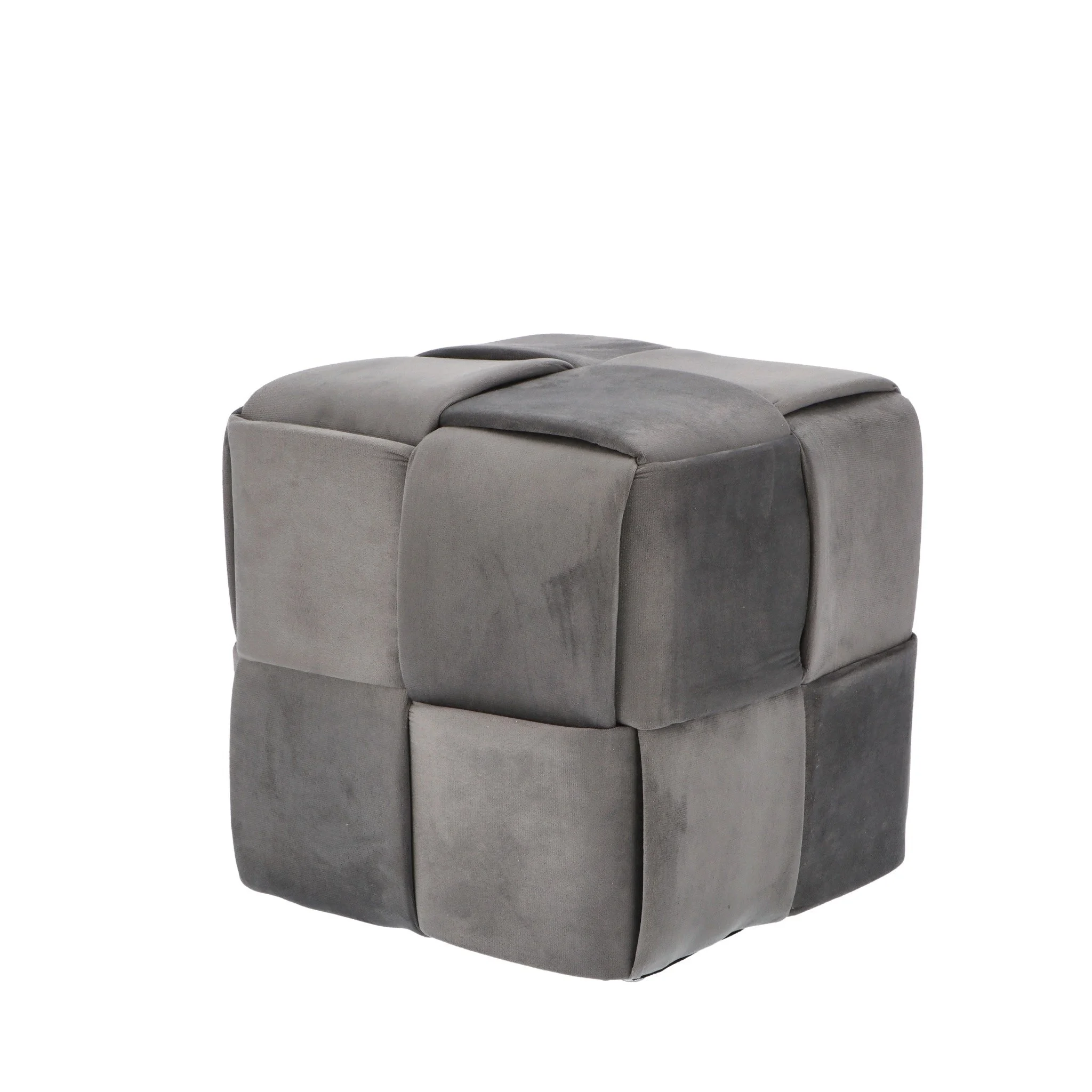 Ad Trend Pouf in Velluto Grigio 37 x 37 Cm H 37 Cm – Pouf Contenitore Design Moderno Arredo Casa