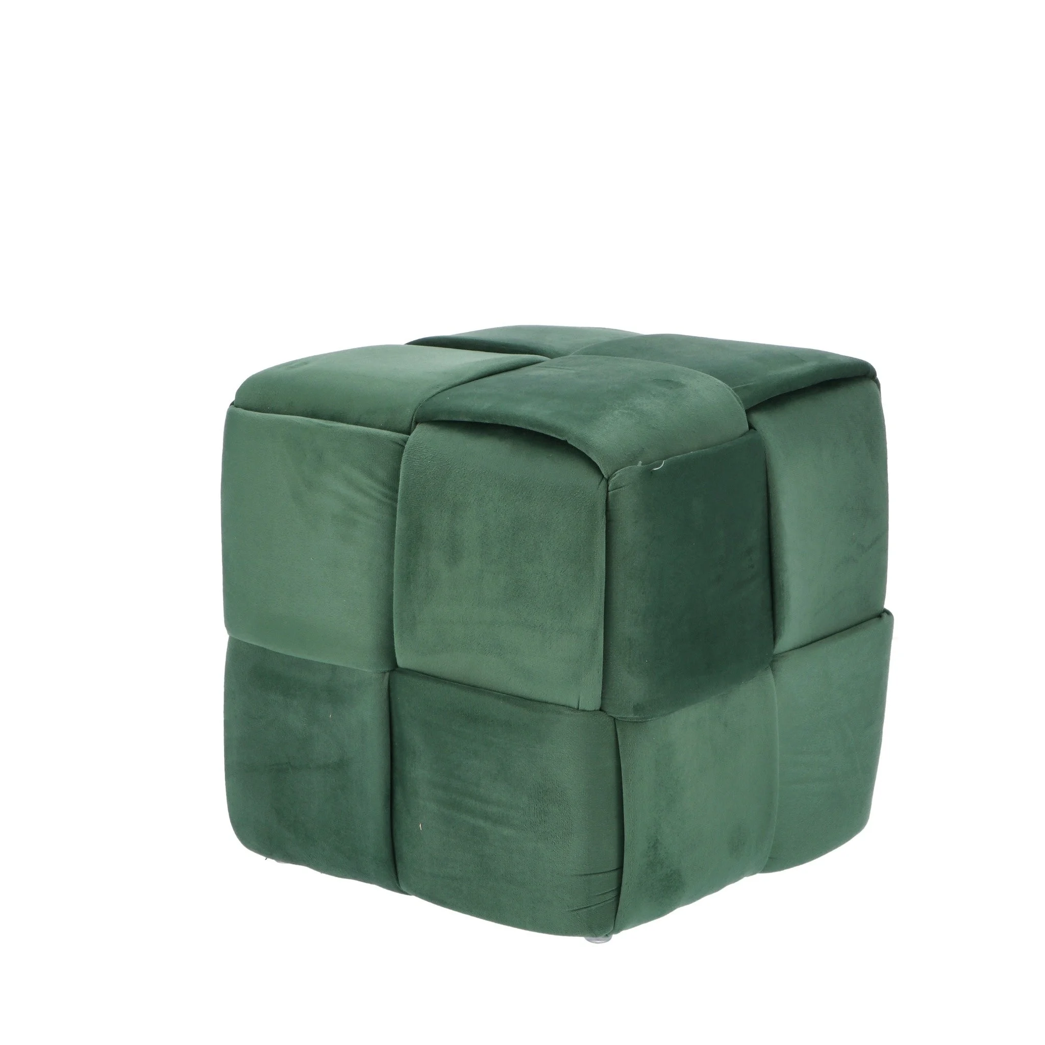 Ad Trend Pouf in Velluto Verde 37 x 37 Cm H 37 Cm – Pouf Contenitore Design Moderno Arredo Casa