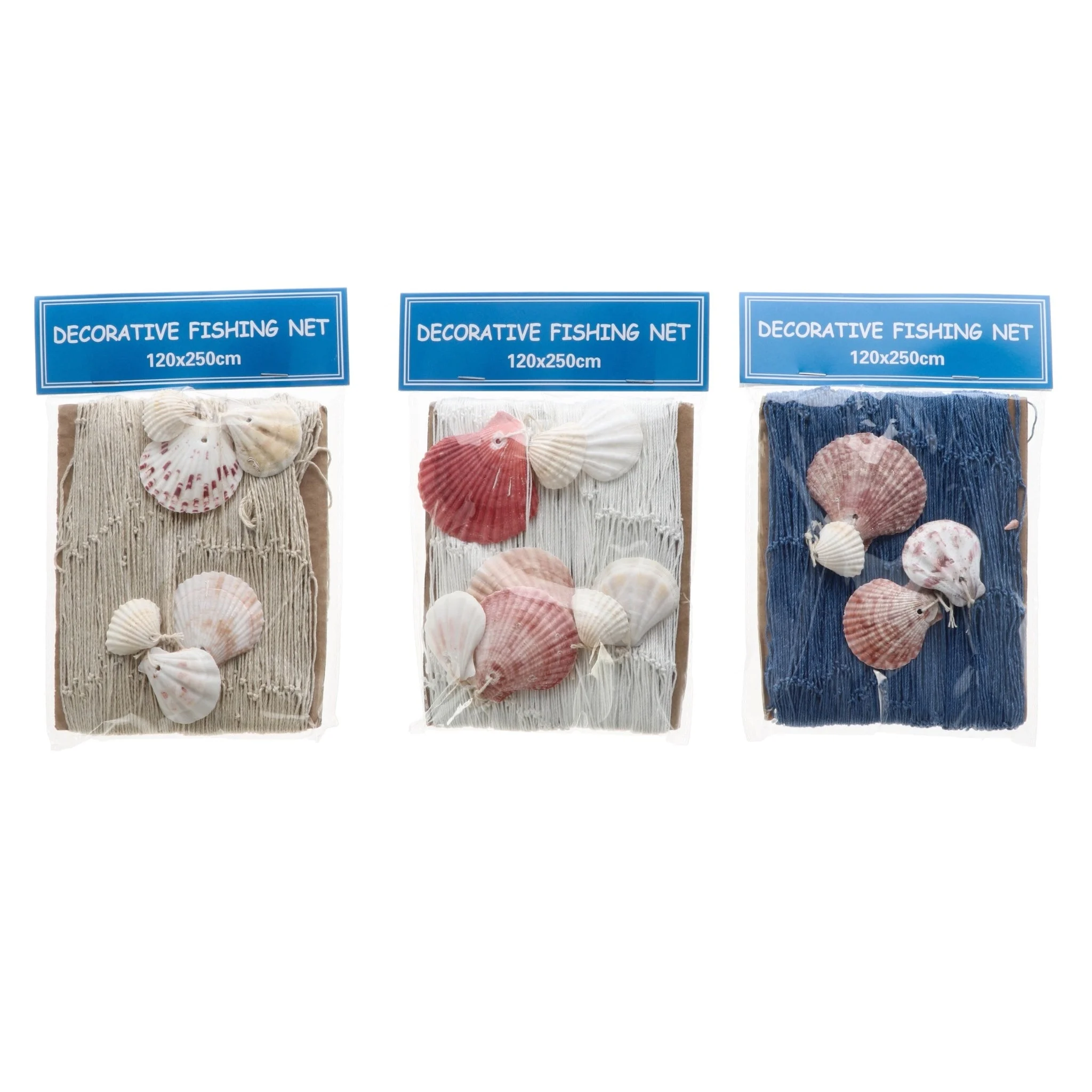 Ad Trend Rete Decorativa in Cotone con Conchiglie 120 x 250 Cm – Decorazione Mare Parete Casa 1 Pz