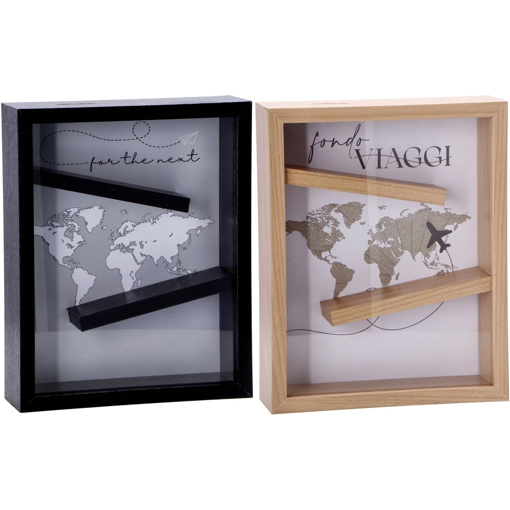 Ad Trend Salvadanaio in MDF e Vetro 20 x 6 Cm H 25 Cm Ass.– Porta Risparmi Decorativo Moderno 1 Pz