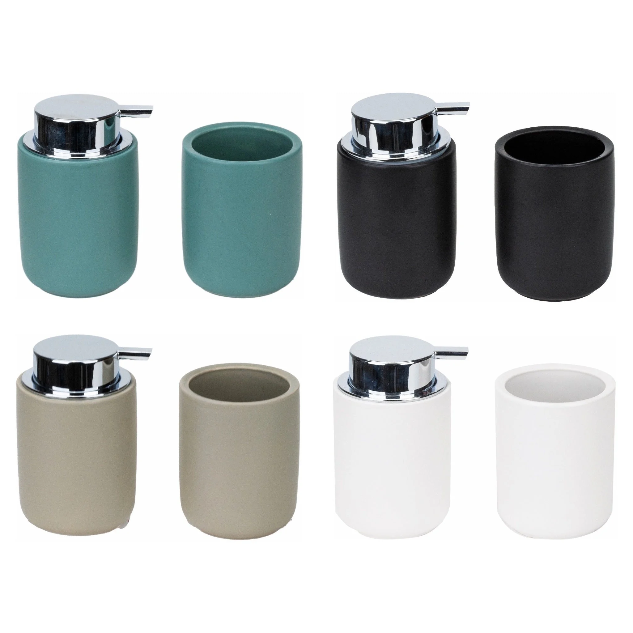 Ad Trend Set Bagno 2 Pezzi in Ceramica Ass. – Dispenser Sapone e Bicchiere 1 Pz