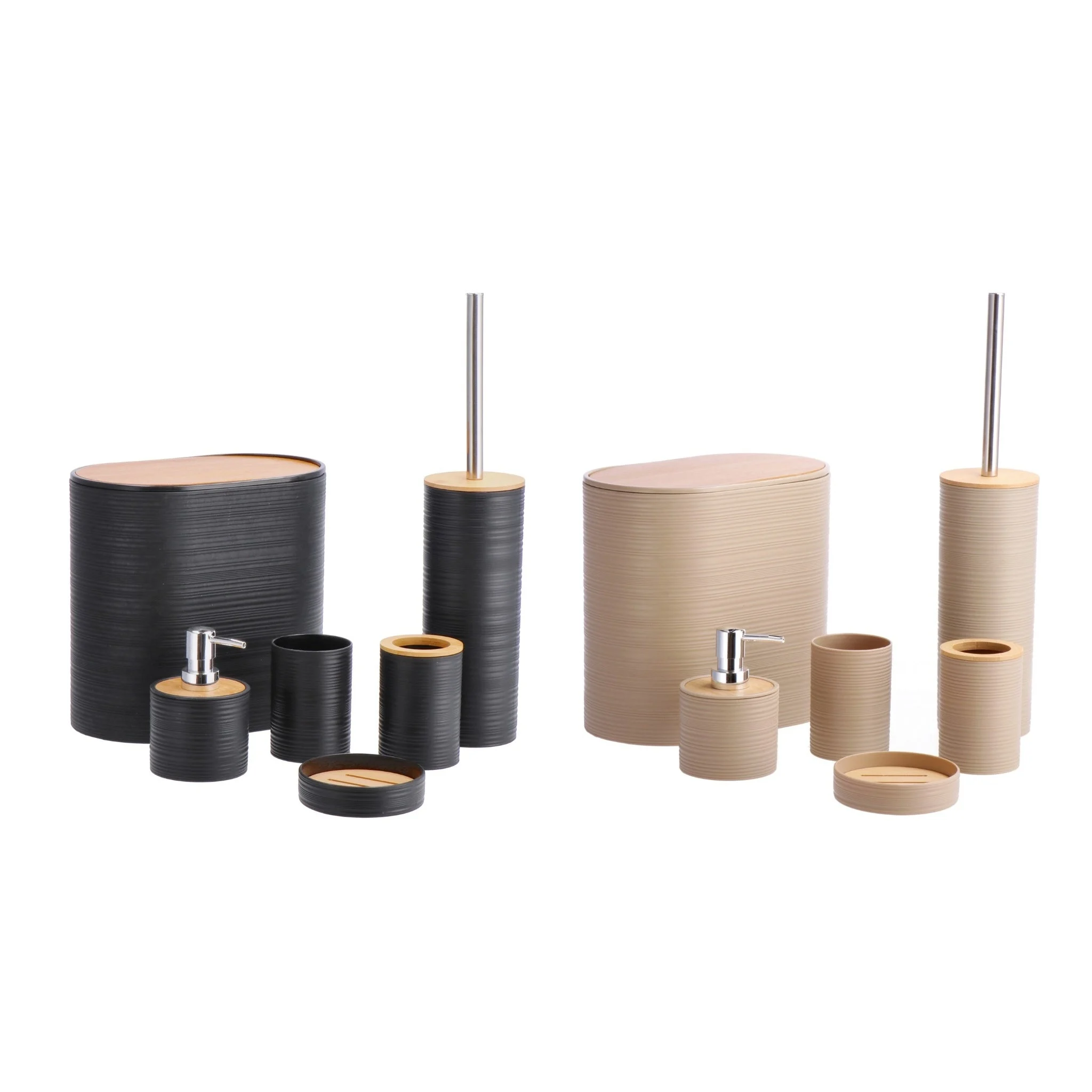 Ad Trend Set Bagno 6 Pezzi Plastica e Bamboo Ass. – Accessori Bagno Moderni 1 Pz