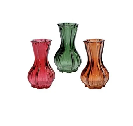 Ad Trend Vaso in Vetro Josh D 6 Cm H 10 Cm – 3 Colori Assortiti Ideale per Bomboniere 1 Pz
