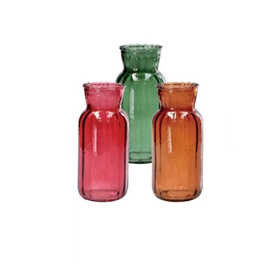 Ad Trend Vaso in Vetro Josh D 6 Cm H 14 Cm – 3 Colori Assortiti Bomboniera Elegante 1 Pz