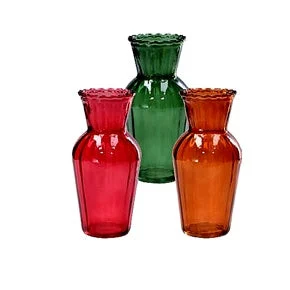 Ad Trend Vaso in Vetro Josh D 7,5 Cm H 15 Cm – 3 Colori Assortiti Perfetto per Eventi 1 Pz