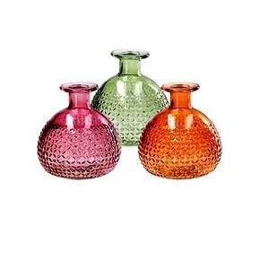 Ad Trend Vaso in Vetro Miles D 11 Cm H 11,5 Cm – 3 Colori Assortiti Ideale Ideale Bomboniera 1 Pz