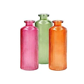 Ad Trend Vaso in Vetro Miles D 7,5 Cm H 20 Cm – 3 Colori Assortiti Ideale Ideale Bomboniera 1 Pz
