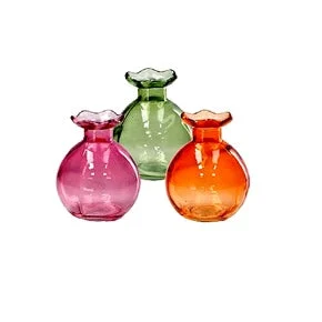 Ad Trend Vaso in Vetro Miles D 9 Cm H 10,5 Cm – 3 Colori Assortiti Ideale Ideale Bomboniera 1 Pz