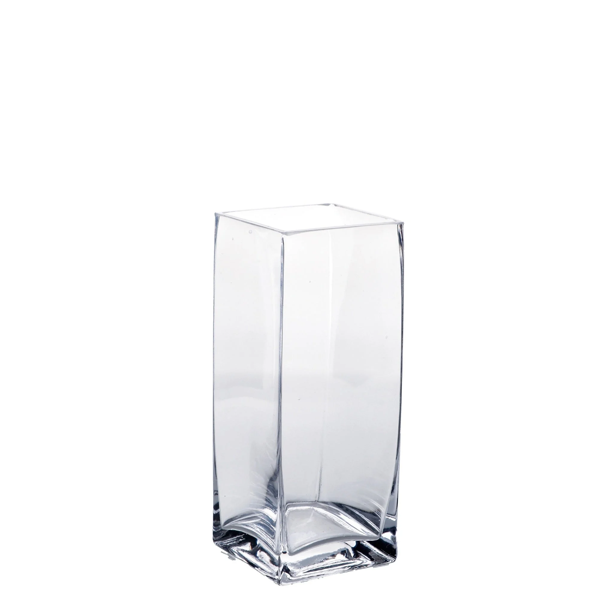 Ad Trend Vaso in Vetro Rettangolare 8 x 8 Cm H 20 Cm – Vaso Alto per Fiori e Arredo