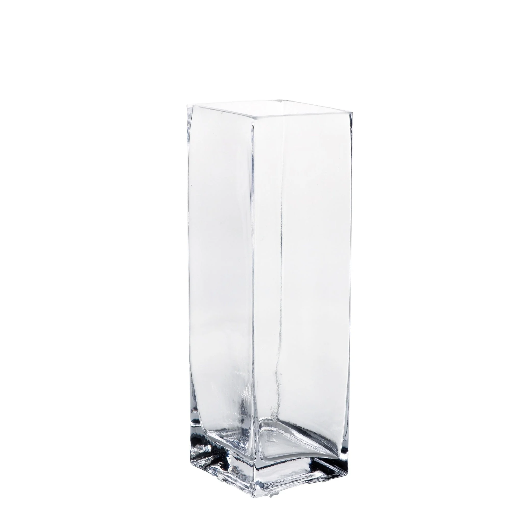 Ad Trend Vaso in Vetro Rettangolare 8 x 8 Cm H 25 Cm – Vaso Alto per Fiori e Arredo