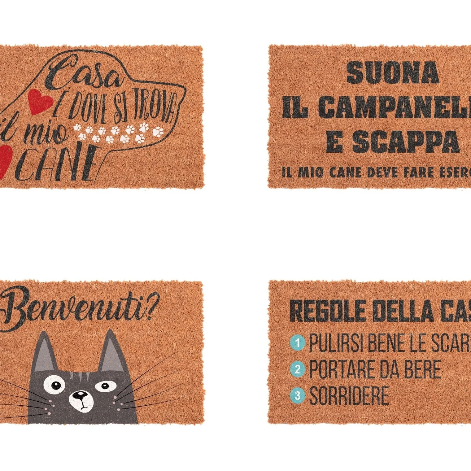 Ad Trend Zerbino in Cocco Naturale 40 x 70 Cm Ass. – Tappeto Ingresso Antiscivolo Casa e Porta 1 Pz