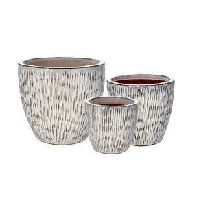 Ad Trend Set 3 Cachepot Ceramica Crema H 23–29-35 cm