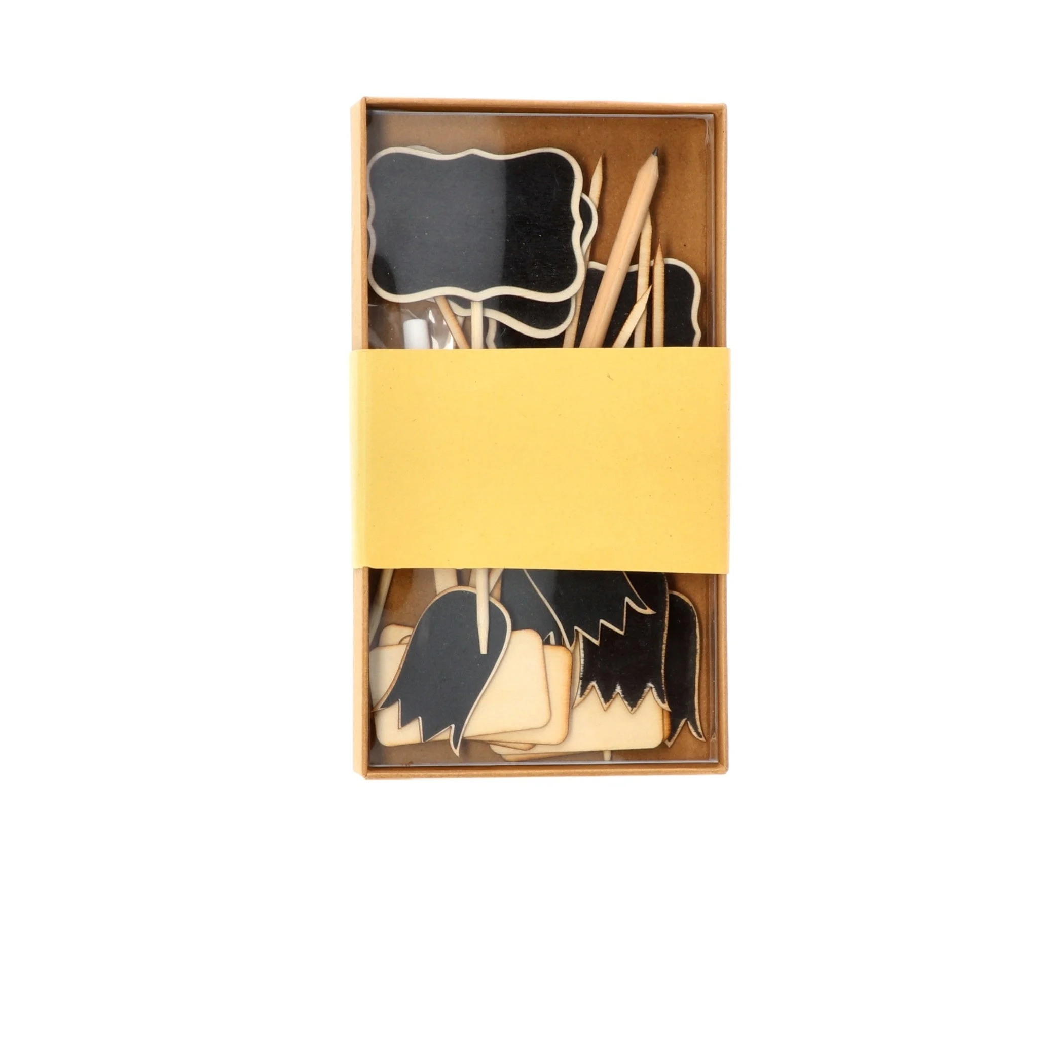 Ad Trend Set 13 Targhette Piante Legno con Gesso Matita