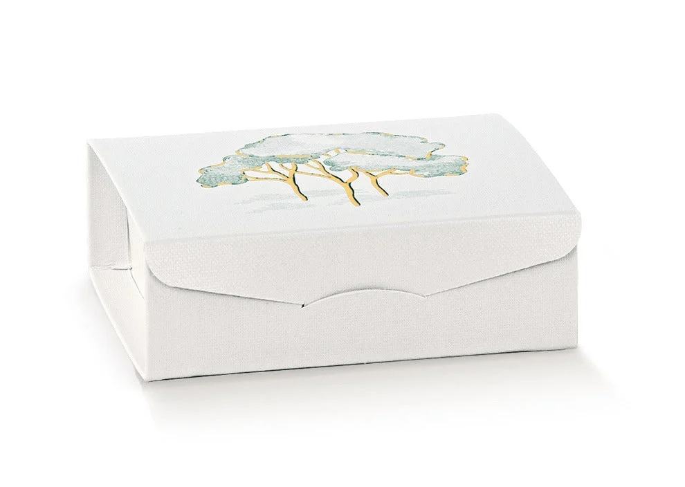Scotton Cofanetto Gift Intrecci Verde Stampa Caldo Inserto 10x10x3,5 cm 10 pz