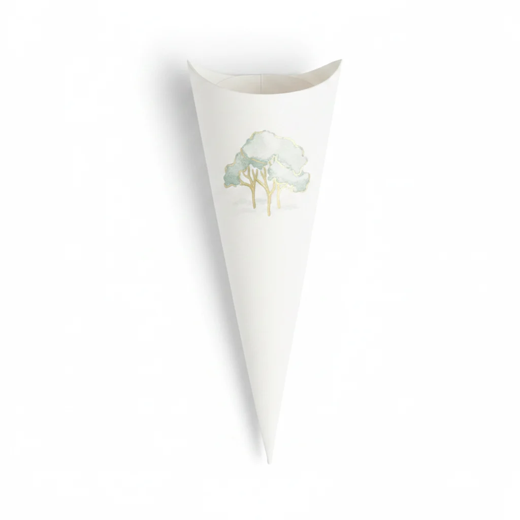 Scotton Cono Busta Intrecci Verde Stampa Caldo Cartoncino 19 cm 10 pz