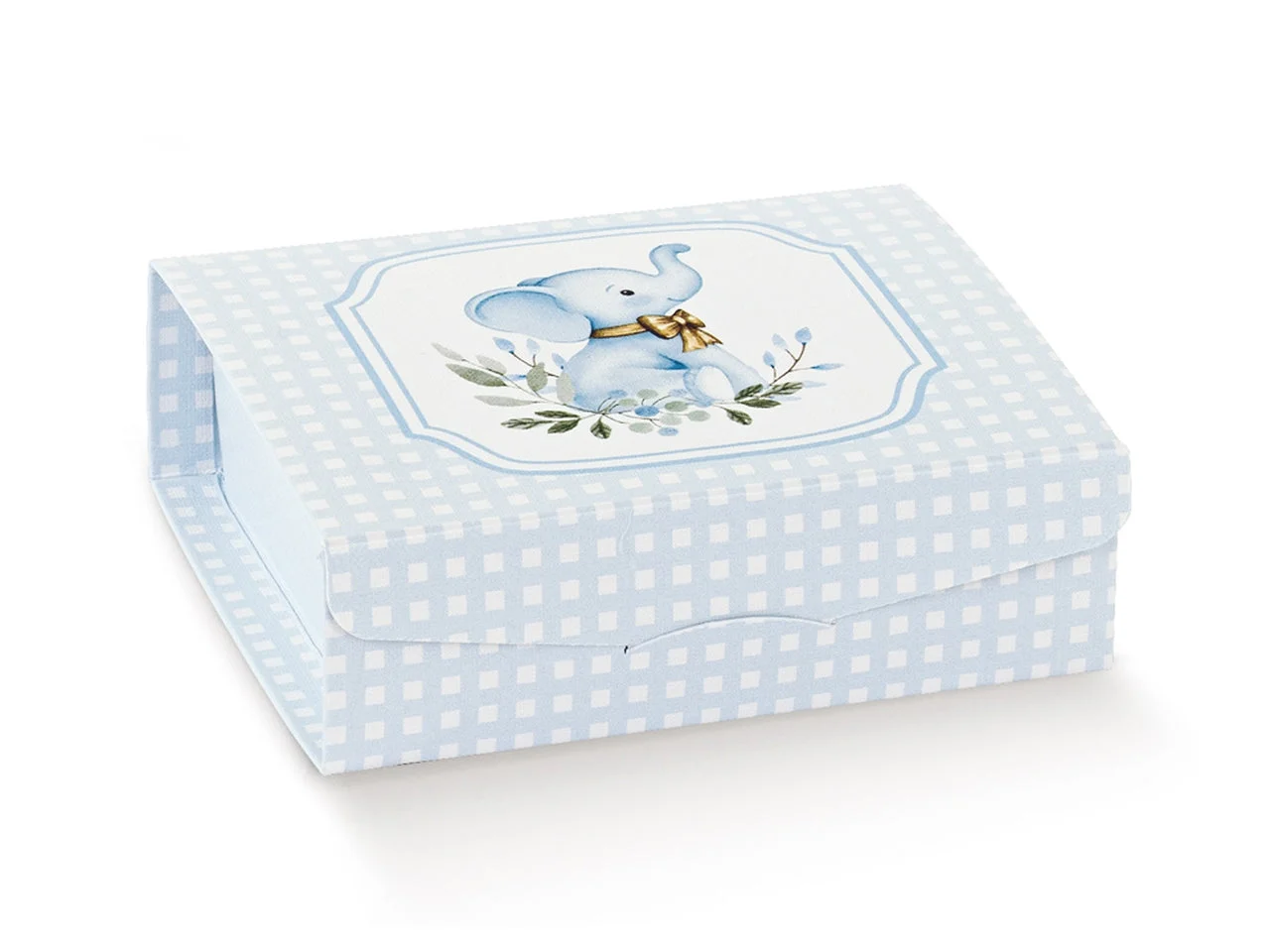Scotton Scatola Gift Elefantino Azzurro Cartoncino 7x7x3 cm 10 pz