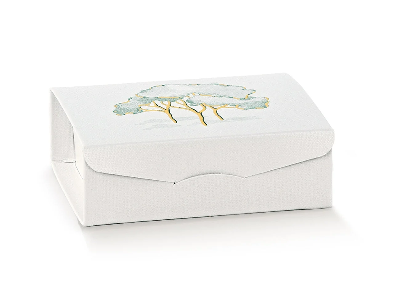 Scotton Scatola Gift Intrecci Verde Stampa Caldo 7x7x3 cm 10 pz