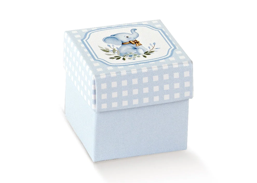 Scotton Scatolina Elefantino Azzurro Cartoncino 5x5x5 cm 10 pz