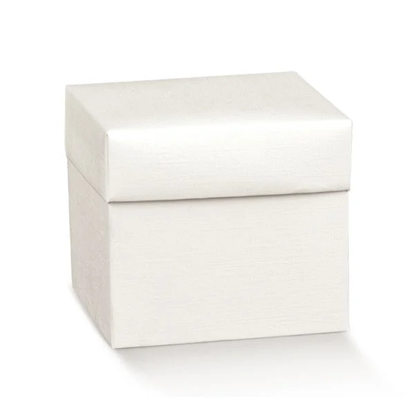 Scotton Scatola Portaconfetti Pieghevole con Coperchio 100 x 100 x 180 Mm Fibra Bianca Bomboniera 10 Pz
