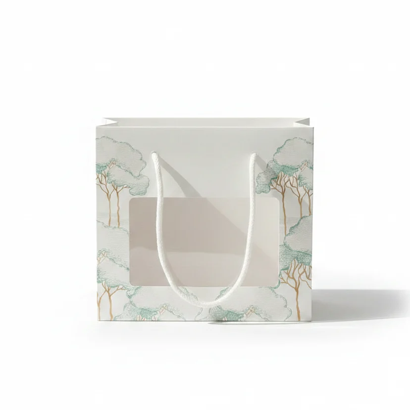 Scotton Shopper Cordino Intrecci Alberi Verdi 19,5x9,5x17 cm 10 pz