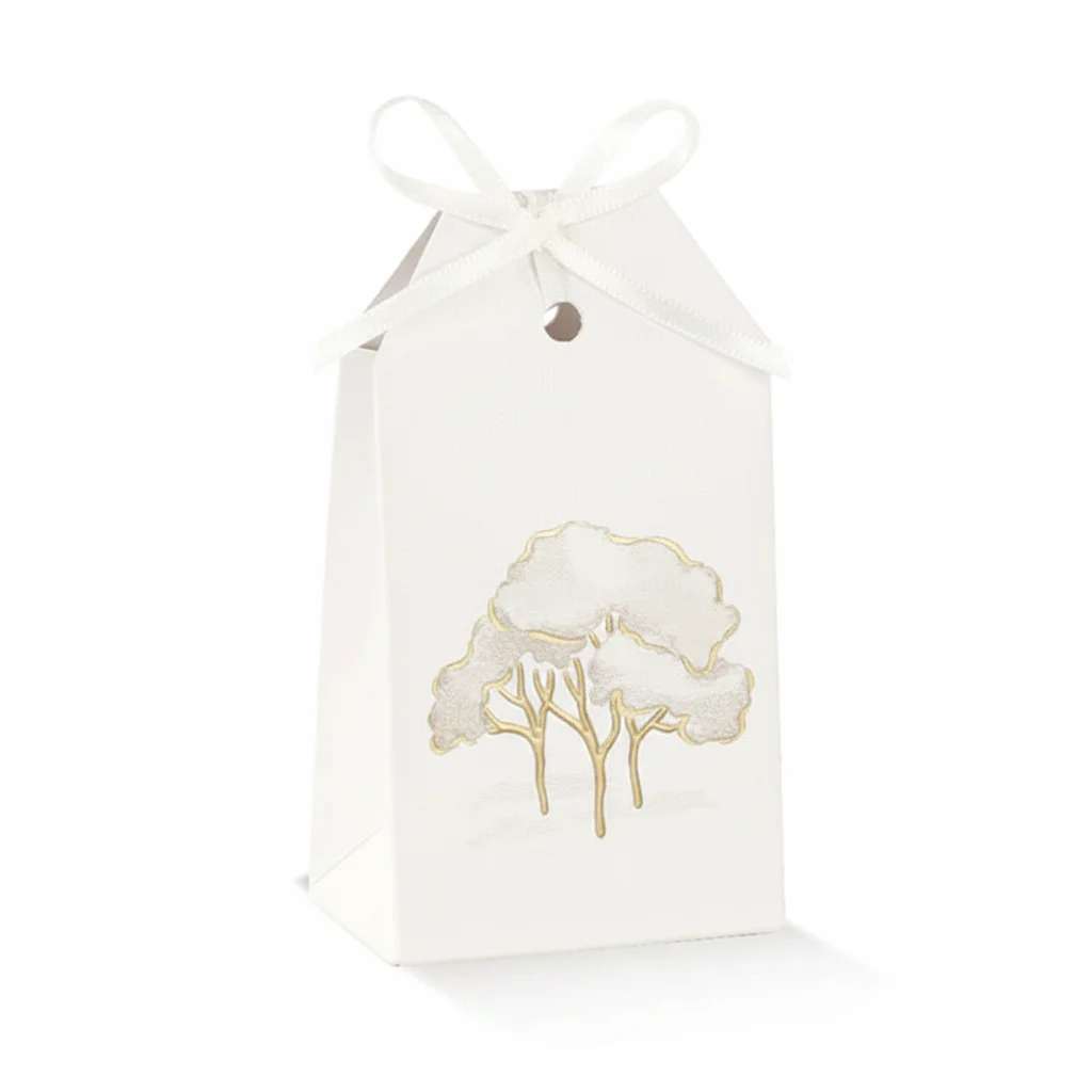 Scotton Tag Scatolina Intrecci Alberi Avorio 5,5x3,5x10 cm 10 pz