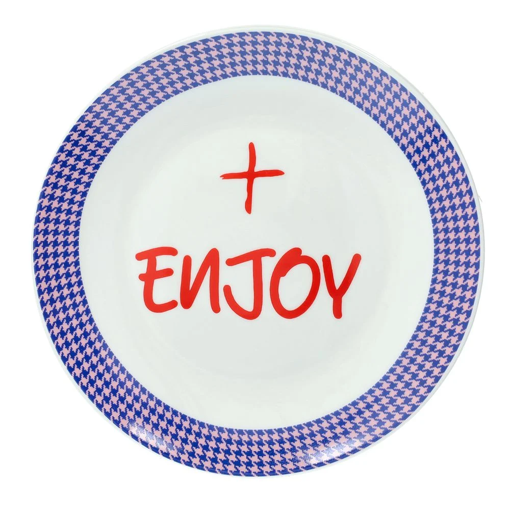 Tognana Piatto Dessert Enjoy  Good Vibes D 20,5 Cm New Bone China Viola