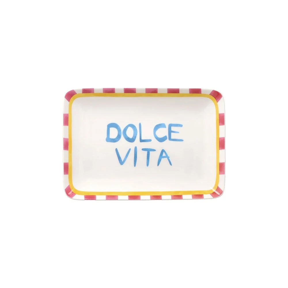Tognana Piatto Rettangolare Dolce Vita 23 x 16 Cm Viva L'Italia New Bone China Multicolor