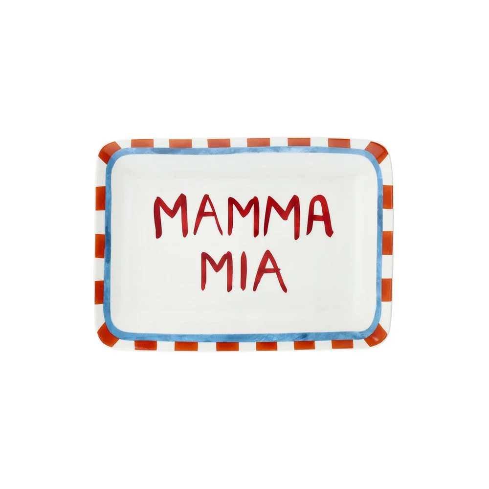 Tognana Piatto Rettangolare Mamma Mia 23 x 16 Cm Viva L'Italia New Bone China Multicolor