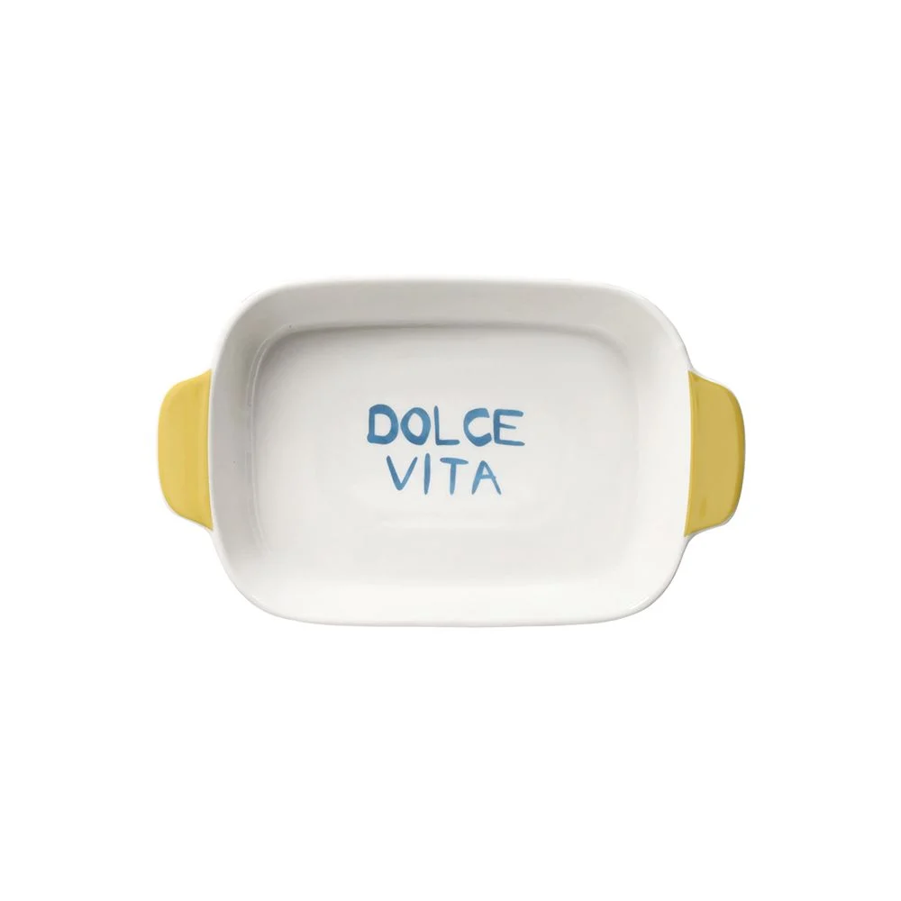 Tognana Pirofila con Manici Dolce Vita 23 x 14 Cm H 4 Cm Bistro Viva L'Italia New Bone China Multicolor