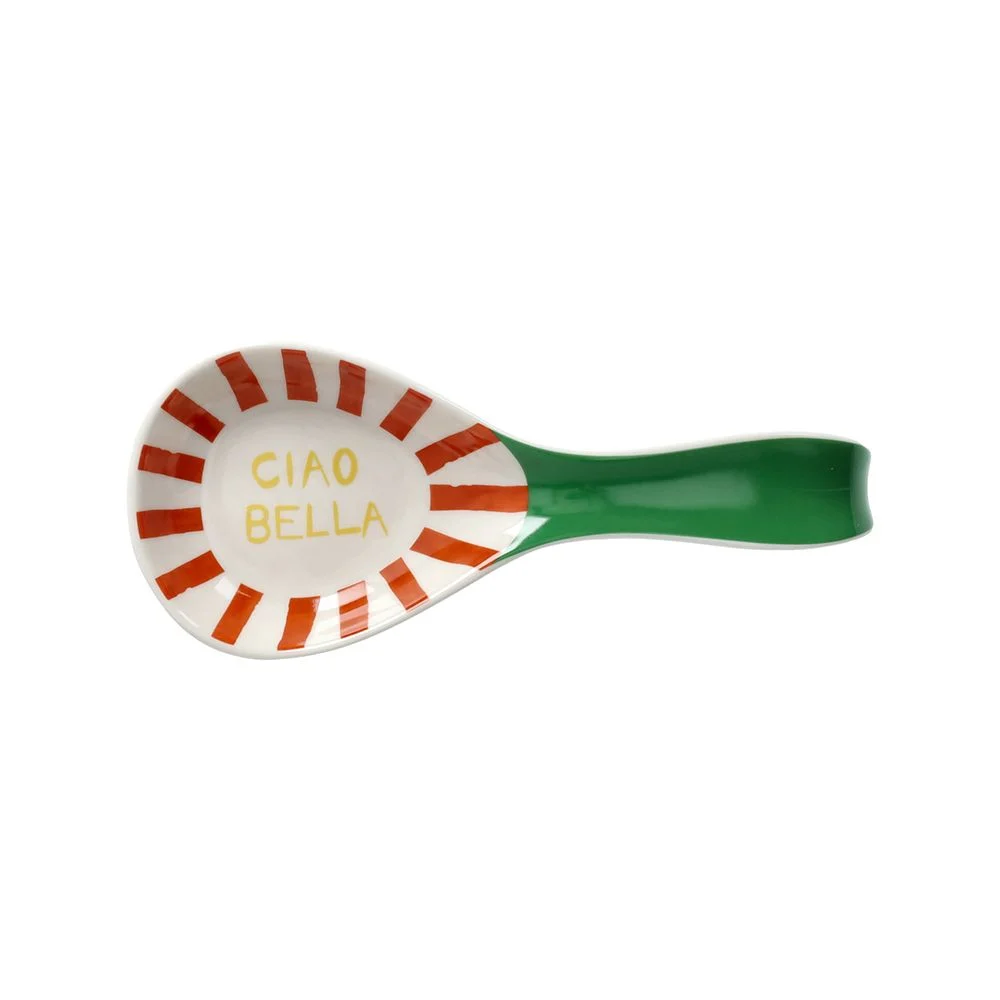 Tognana Poggia Mestolo Ciao Bella 23 Cm  Viva L'Italia New Bone China Verde