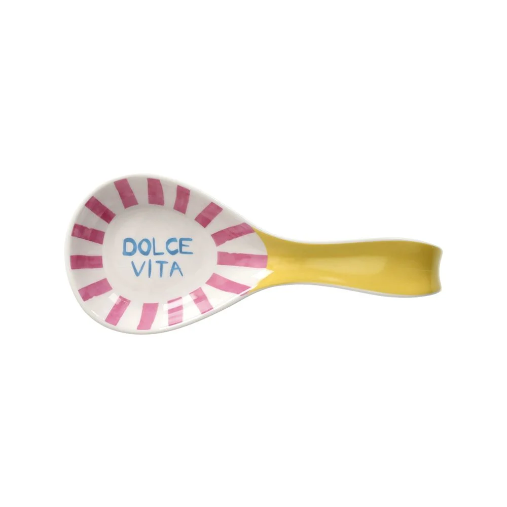 Tognana Poggia Mestolo Dolce Vita 23 Cm  Viva L'Italia New Bone China Giallo